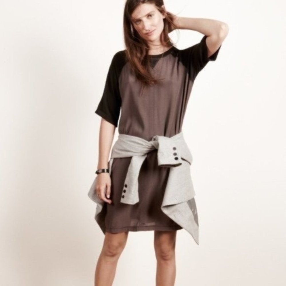 Madewell Brown Raglan Sleeve Shift Dress